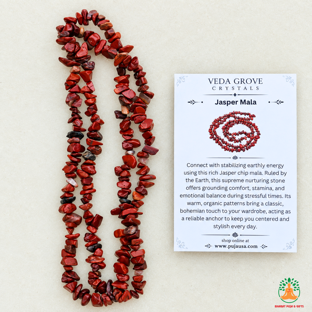 Red Jasper Chips Crystal Necklace | Red Jasper Beaded Necklace | Gemstone Necklace