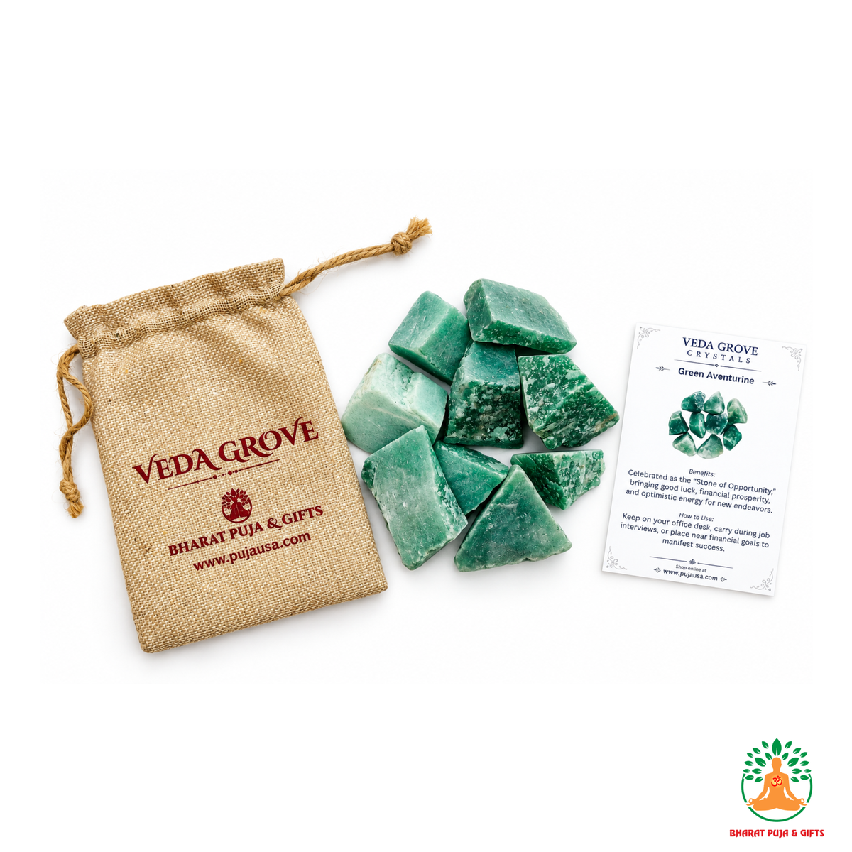 Green Aventurine Raw Crystals – Natural Rough Unpolished Green Aventurine Stones | Black Manifestation Healing and Meditation Crystals