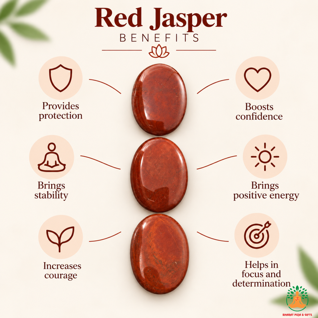 Red Jasper Palmstone Set of 3 – Natural Polished Crystal Stones | Grounding Root Chakra Crystal Healing | Polished Worry Stone