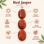 Red Jasper Palmstone Set of 3 – Natural Polished Crystal Stones | Grounding Root Chakra Crystal Healing | Polished Worry Stone