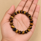 Natural Tiger Eye Bracelet | Golden Brown Crystal Gemstone Bracelet | Confidence & Protection Jewelry | Grounding Bracelet | Spiritual Gift
