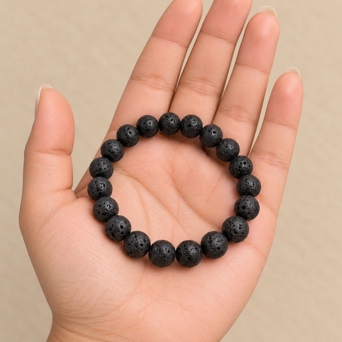 Natural Lava Stone Bracelet | Black Volcanic Stone Bracelet | Grounding & Strength Jewelry | Meditation Bracelet | Gift for Men & Women