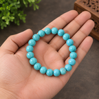 Natural Turquoise Bracelet | Blue Turquoise Crystal Gemstone Bracelet | Protection & Healing Jewelry | Good Luck Crystal Bracelet | Gift for Men & Women