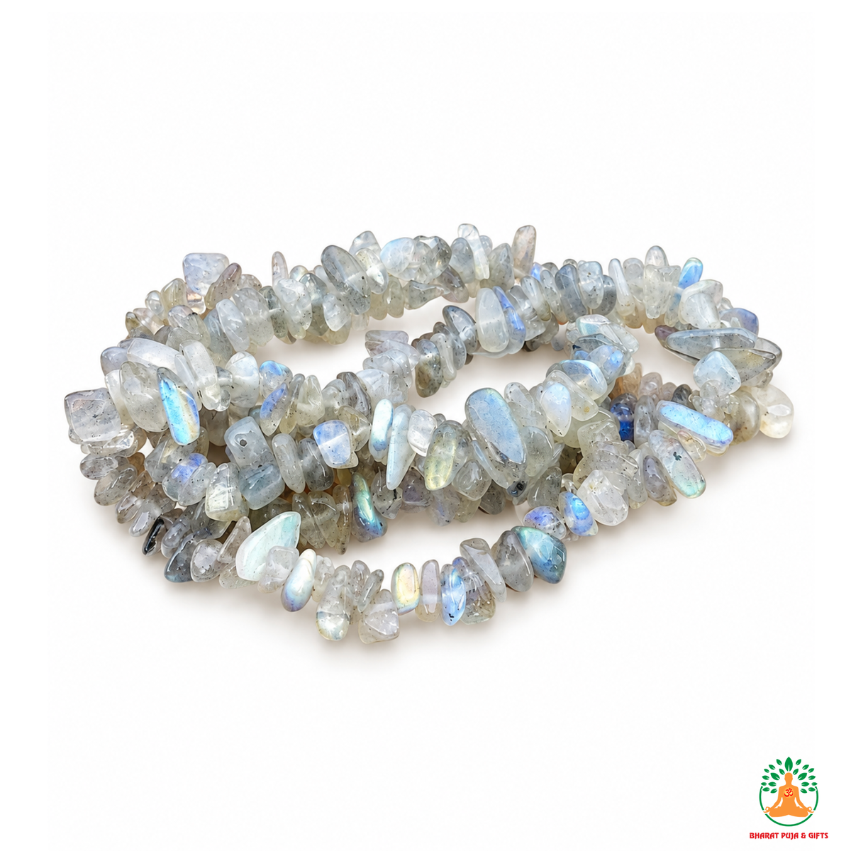 Labradorite Chips Crystal Necklace | Labradorite Beaded Necklace | Gemstone Necklace