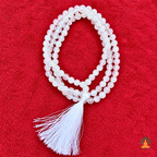 Natural Selenite Beaded Necklace | 13 Inch White Crystal Mala | Meditation & Yoga Necklace | White Crystal Necklace | Spiritual Jewelry