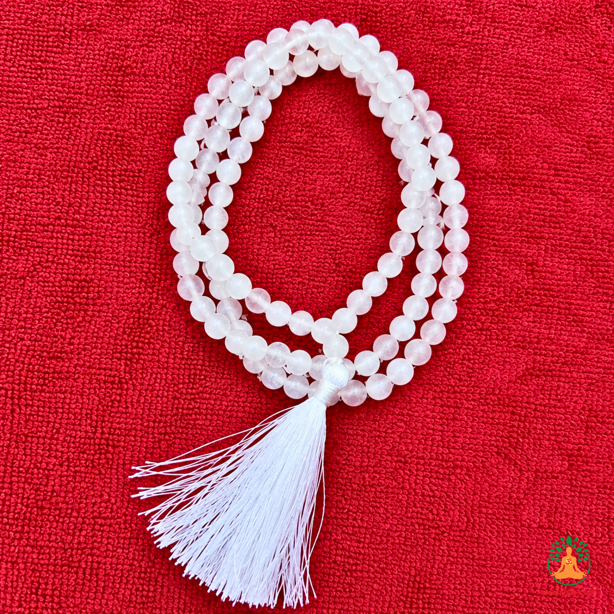 Natural Selenite Beaded Necklace | 13 Inch White Crystal Mala | Meditation & Yoga Necklace | White Crystal Necklace | Spiritual Jewelry