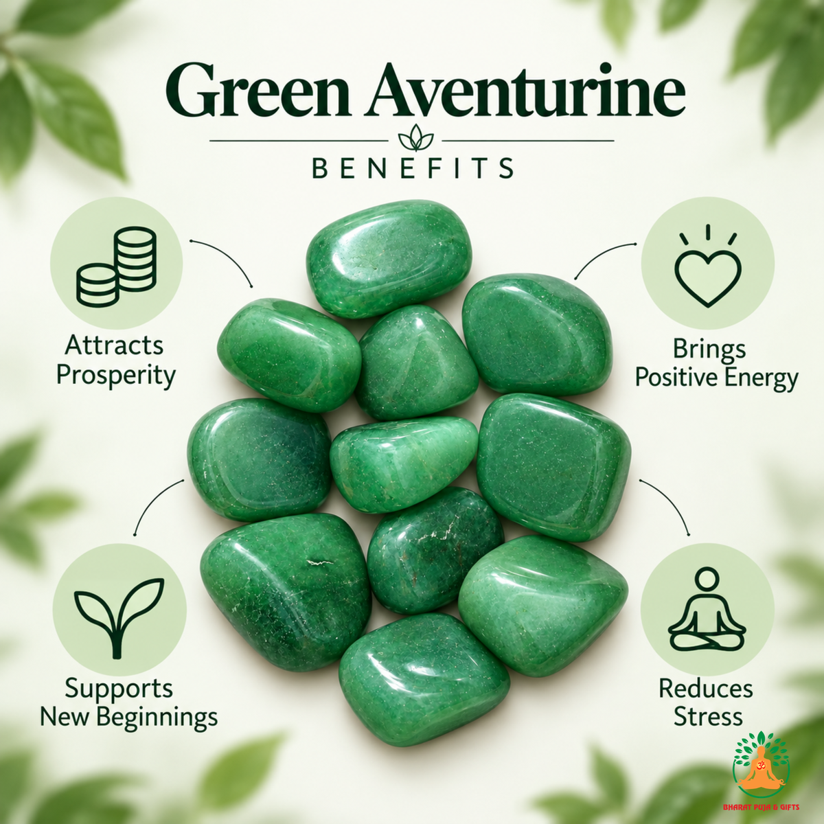 Green Aventurine Tumble Stones – Polished Natural Gemstones | Manifestation Healing and Meditation Crystals