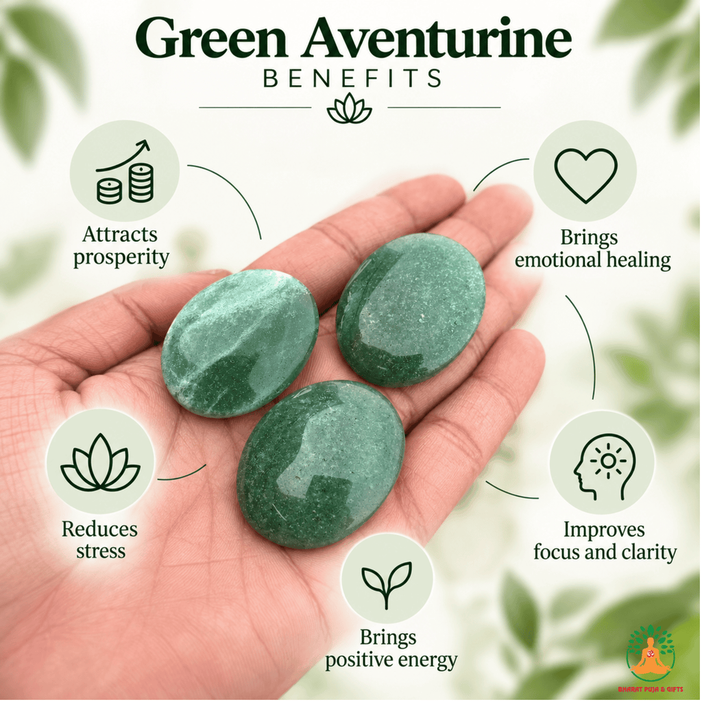 Green Aventurine Palmstone Set of 3 | Natural Green Crystal Palm Stones | Polished Smooth Oval Worry Stones | Prosperity & Meditation Stones