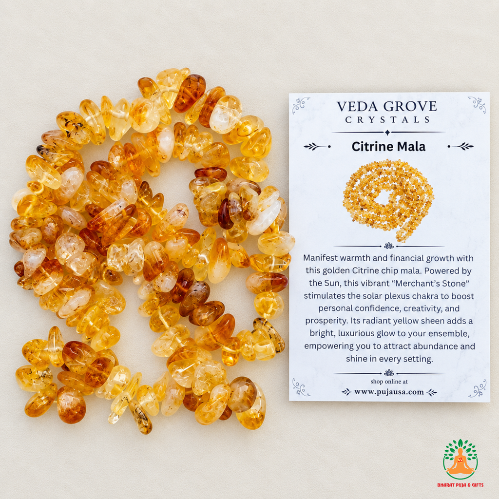 Orange Citrine Chips Crystal Necklace | Citrine Chips Beaded Necklace | Gemstone Necklace