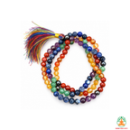 7 Chakra Beaded Necklace | 13 Inch Natural Gemstone Mala | Rainbow Chakra Necklace | Meditation & Yoga Jewelry | Crystal Necklace