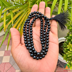 Black Tourmaline Beaded Necklace 6mm & 8mm | Natural Black Gemstone Mala | Protection & Grounding Jewelry | Meditation Necklace | Black Crystal Jewelry