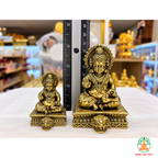 Kuber Ji Idol – Antique Gold Tone Hindu Statue for Puja and Home Decor