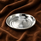 Silver Deep Offering Plate Large | Silver Puja & Prasad Plate