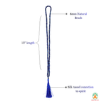 Natural Lapis Lazuli Beaded Necklace| 13 Inch Blue Gemstone Mala | Meditation & Yoga Necklace | Blue Crystal Necklace | Spiritual Jewelry
