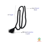 Black Tourmaline Beaded Necklace 6mm & 8mm | Natural Black Gemstone Mala | Protection & Grounding Jewelry | Meditation Necklace | Black Crystal Jewelry