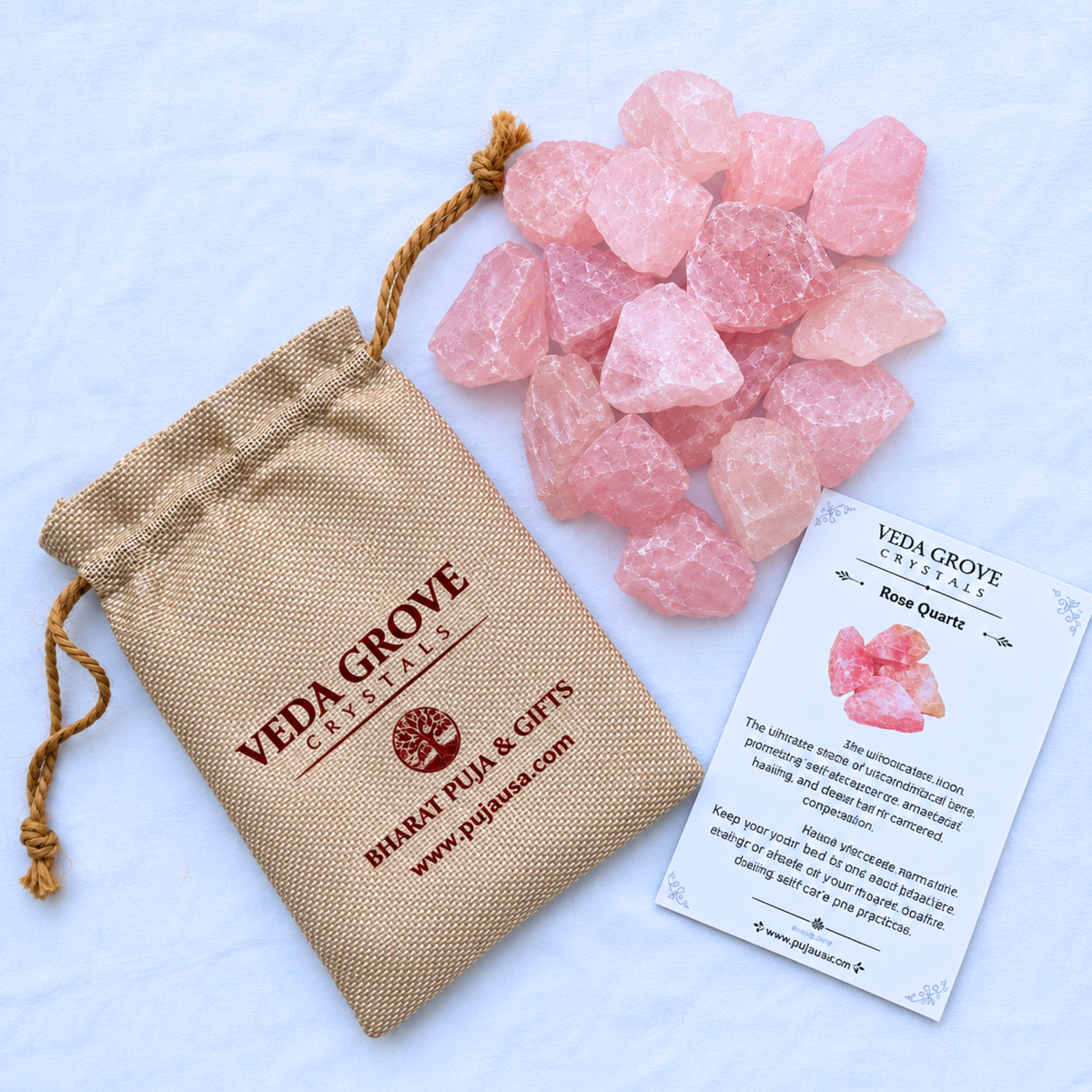 Rose Quartz Raw Crystals – Natural Rough Unpolished Rose Quartz Stones | Pink Manifestation Healing and Meditation Crystals