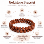 Red Goldstone Bracelet | Sparkling Brown Crystal Bracelet | Confidence & Motivation Jewelry | Positive Energy Bracelet | Spiritual Jewelry