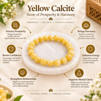 Yellow Calcite Bracelet | Natural Yellow Crystal Gemstone Bracelet | Prosperity & Confidence Jewelry | Meditation Bracelet | Spiritual Gift