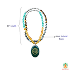 Money Magnet with Zibu Necklace | Natural Gemstone Mala 13 Inch | Prosperity & Abundance Jewelry | Crystal Necklace