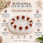 Rudraksha Sphatik Bracelet | Rudraksha & Clear Quartz Bracelet | Spiritual Meditation Jewelry | Prayer Bracelet | Natural Rudraksha Jewelry Gift