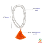 Clear Quartz Beaded Necklace 6mm & 8mm | Natural Crystal Gemstone Mala | Meditation & Spiritual Necklace | Crystal Necklace | Yoga Prayer Mala