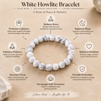 Natural Howlite Bracelet | White Howlite Crystal Bracelet | Healing & Meditation Jewelry | Grey Vein Gemstone Bracelet | Spiritual Gift