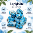 Lepoidolite Raw Crystals – Natural Rough Unpolished Blue Lepidolite Stones | Blue Manifestation Healing and Meditation Crystals