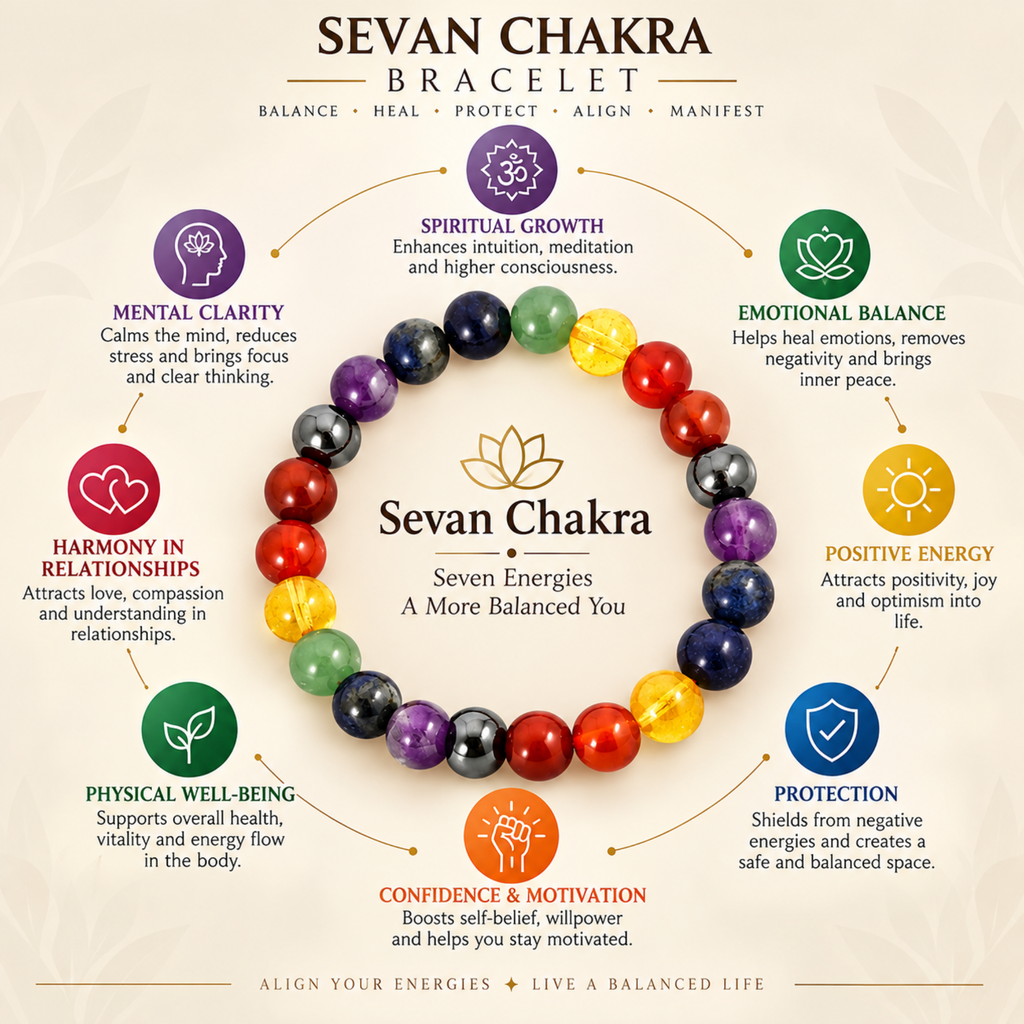 7 Chakra Bracelet | Rainbow Chakra Crystal Bracelet | Meditation & Yoga Jewelry | Energy Balance Bracelet | Spiritual Gift