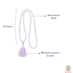 Natural Selenite Beaded Necklace | 13 Inch White Crystal Mala | Meditation & Yoga Necklace | White Crystal Necklace | Spiritual Jewelry