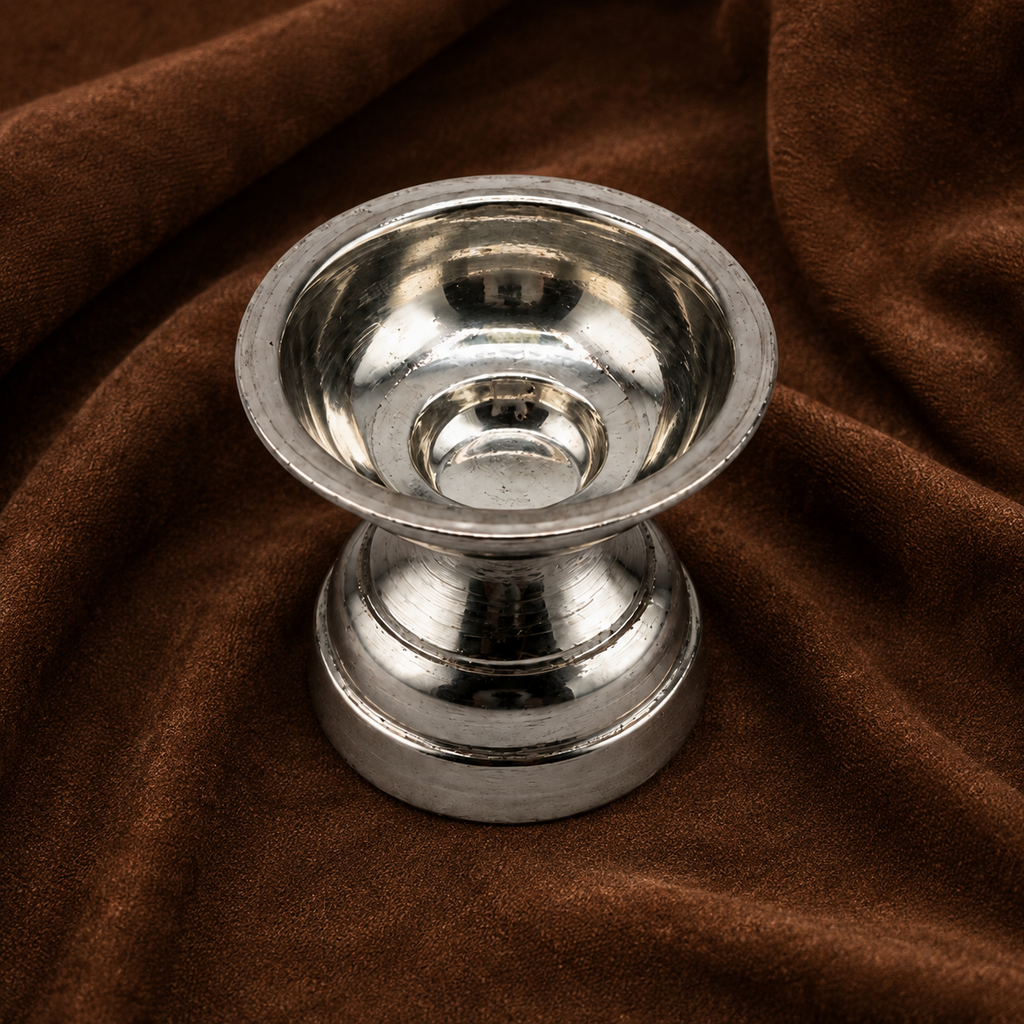 Pure Silver Traditional Pedestal Diya | 999 Fine Silver