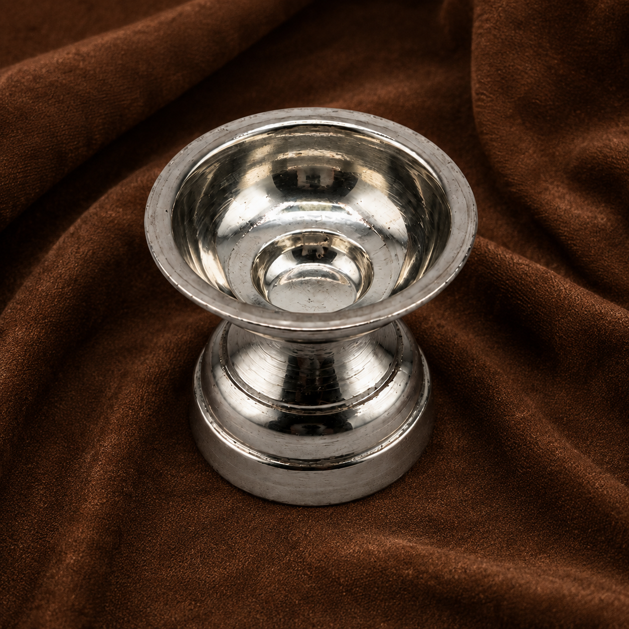Pure Silver Traditional Pedestal Diya | 999 Fine Silver