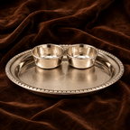 Silver Small Bhoga Plate – Traditional Puja Offering Plate