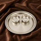 Silver Small Bhoga Plate – Traditional Puja Offering Plate