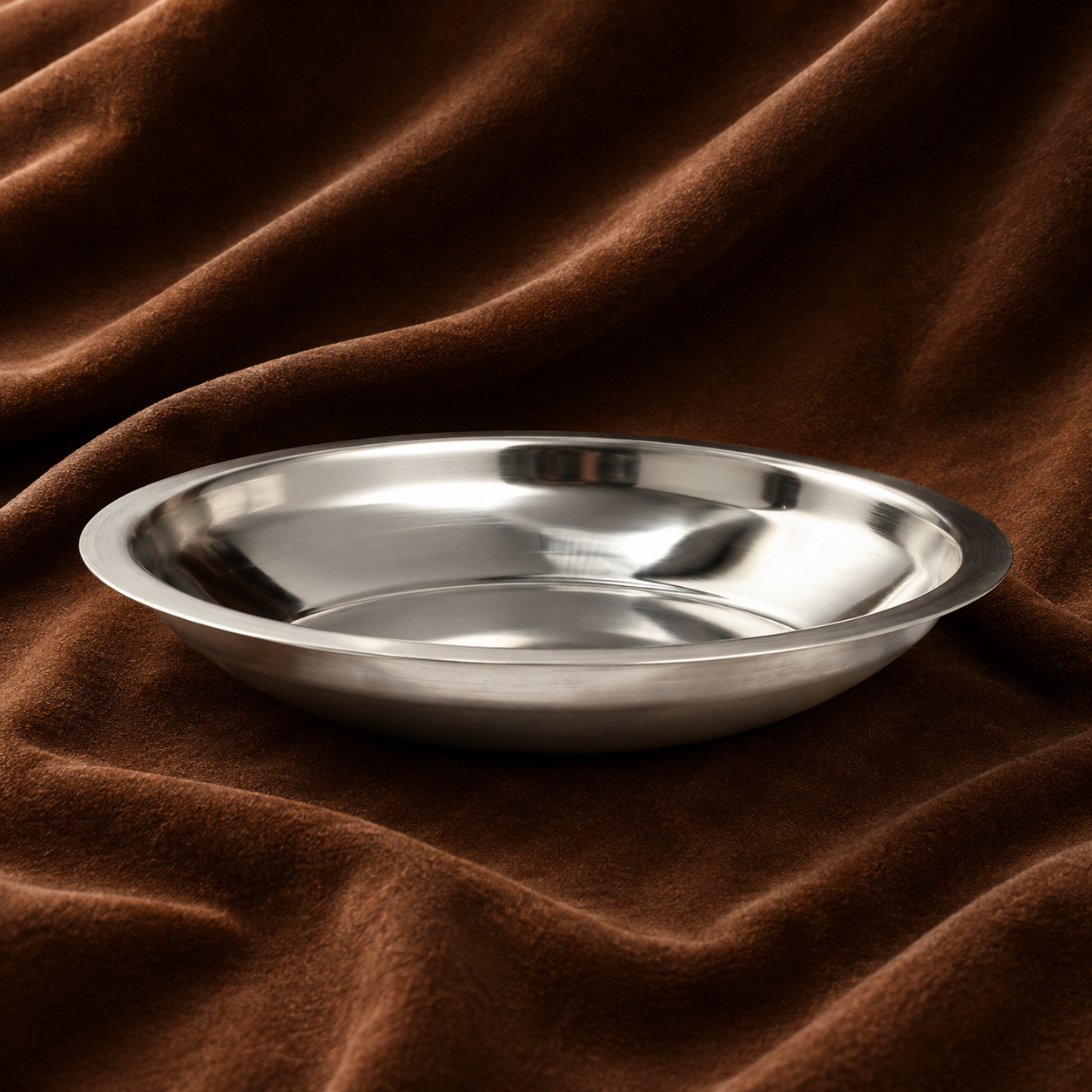 Silver Small Plain Puja Plate | Silver Offering Plate for Puja & Prasad