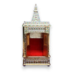Golden Minakari Wooden Temple with doors |  8 X 12 X 26 inches