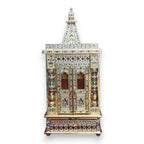 Golden Minakari Wooden Temple with doors |  8 X 12 X 26 inches