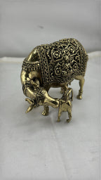 Panchaloha Kamadhenu Idol | Panchadhatu Cow and Calf Murti | Panchalogam Gau Mata Statue