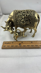 Panchaloha Kamadhenu Idol | Panchadhatu Cow and Calf Murti | Panchalogam Gau Mata Statue