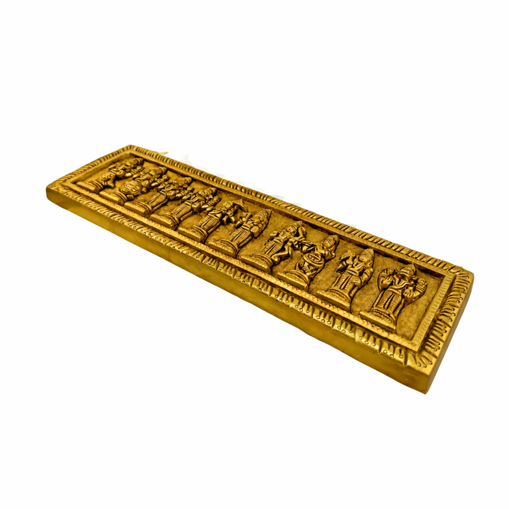 Brass Dashavatara Wall Hanging – The Ten Incarnations of Lord Vishnu | Brass Dashavatar Plaque