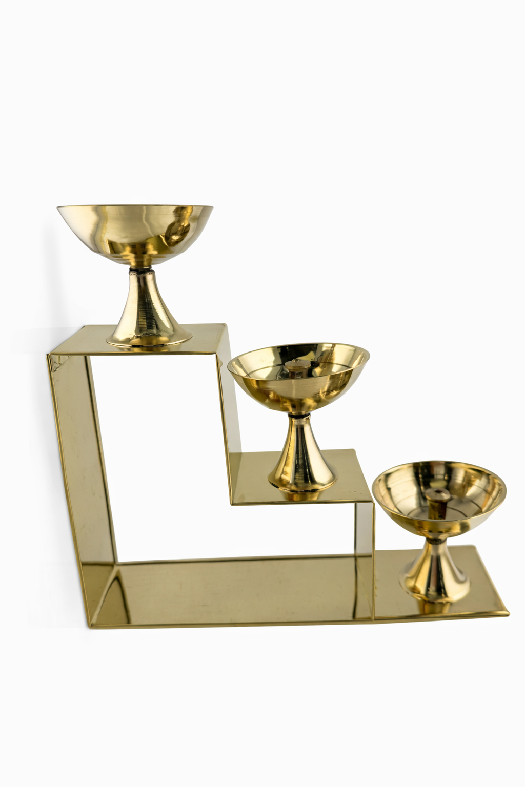 Brass Samai Multi-Step | Brass Lotus Step Diya | Traditional Puja Aarti Oil Lamp Arti Deepak Deepam  | Diwali Decor | Temple Decor