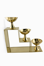 Brass Samai Multi-Step | Brass Lotus Step Diya | Traditional Puja Aarti Oil Lamp Arti Deepak Deepam  | Diwali Decor | Temple Decor