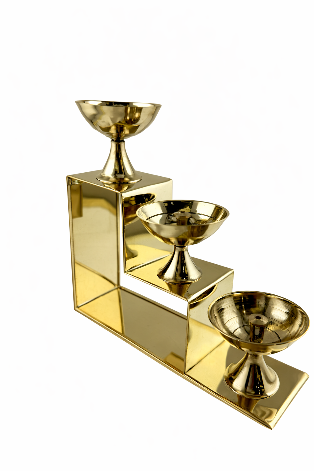 Brass Samai Multi-Step | Brass Lotus Step Diya | Traditional Puja Aarti Oil Lamp Arti Deepak Deepam  | Diwali Decor | Temple Decor