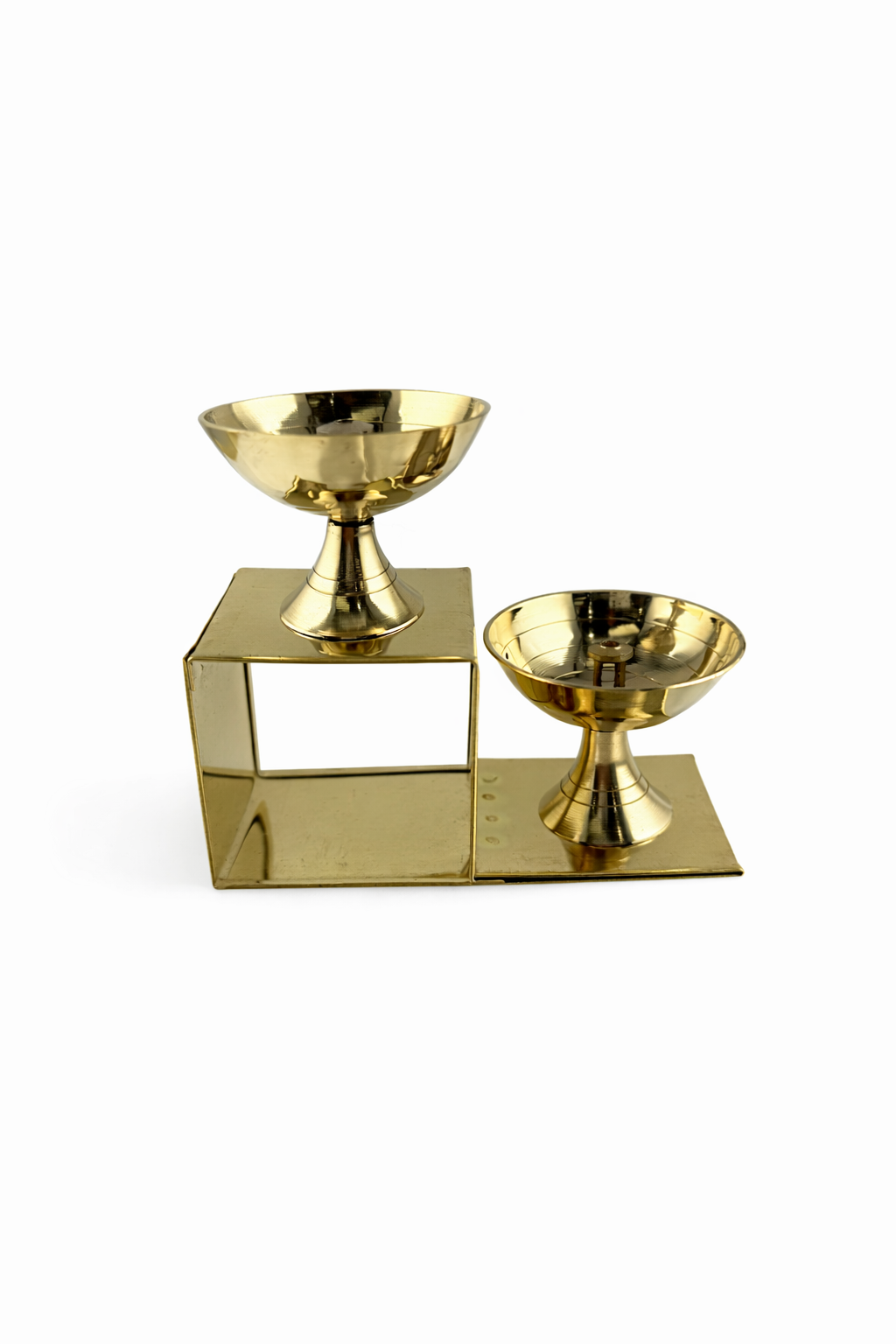 Brass Samai Multi-Step | Brass Lotus Step Diya | Traditional Puja Aarti Oil Lamp Arti Deepak Deepam  | Diwali Decor | Temple Decor