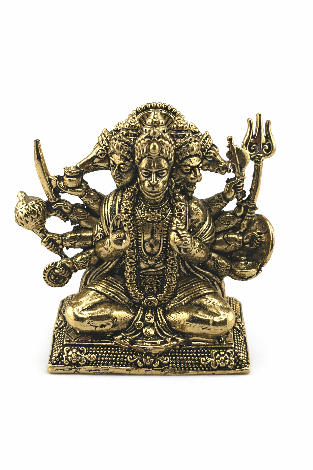 Panchadhatu Panchamukhi Sitting Hanuman Idol | Panchaloha Panchamukhi Hanuman Murti | Panchalogam Sitting Hanuman Statue