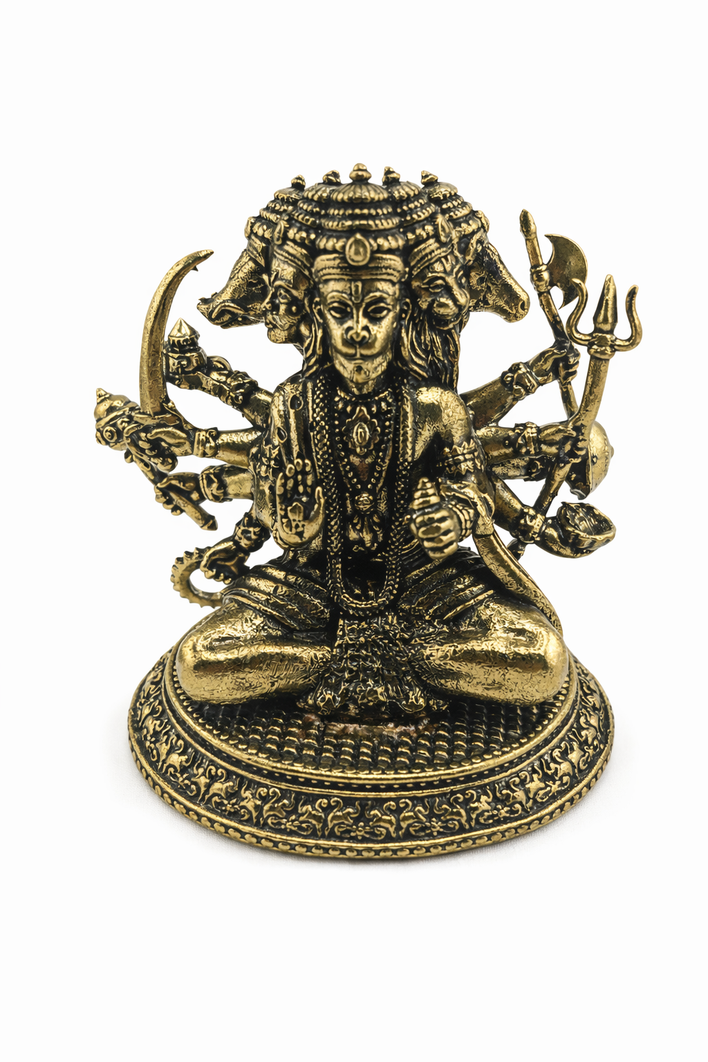 Panchadhatu Panchamukhi Sitting Hanuman Idol | Panchaloha Panchamukhi Hanuman Murti | Panchalogam Sitting Hanuman Statue