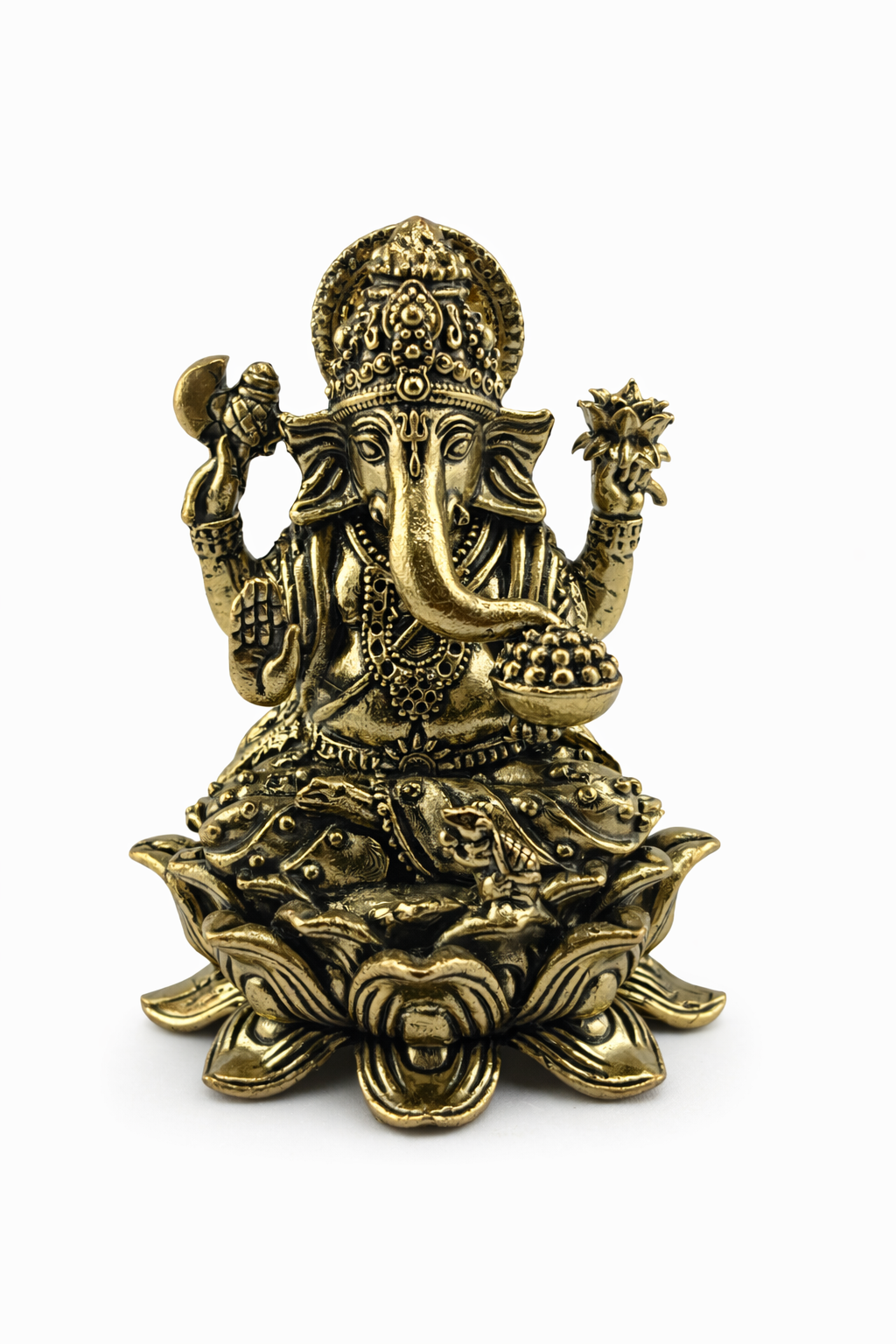 Panchadhatu Ganesha Sitting on Kamal Idol | Panchaloha Ganapati Murti | Panchalogam Ganesha Statue