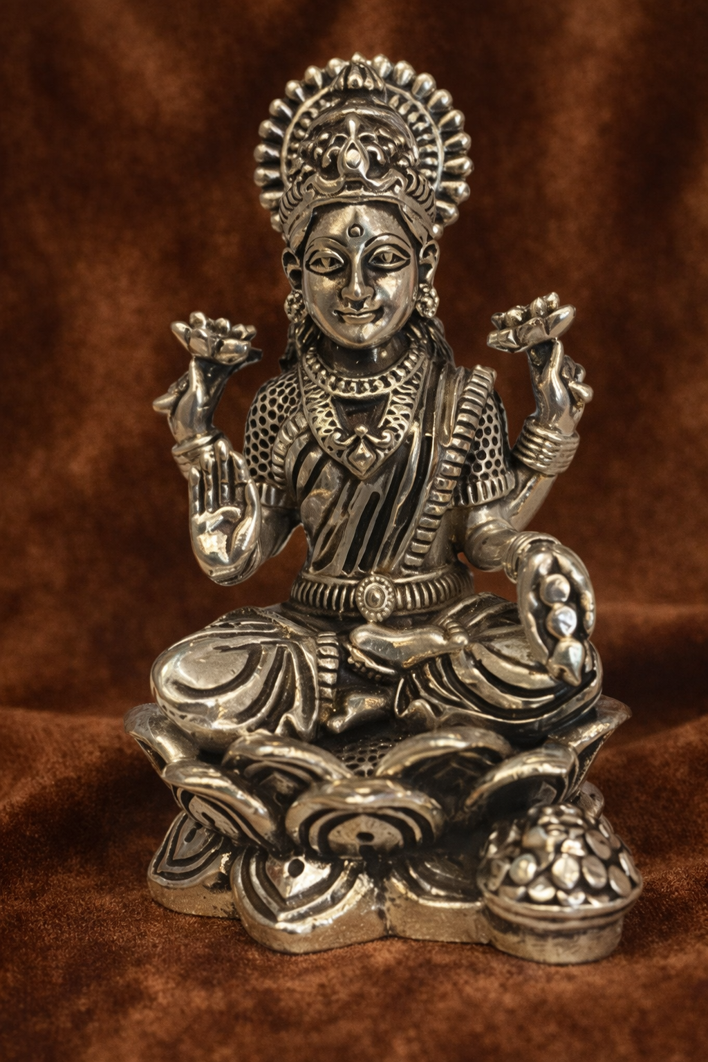 Pure Silver Lakshmi Idol | Goddess Lakshmi Laxmi Devi Idol | Silver Laxmi Murti