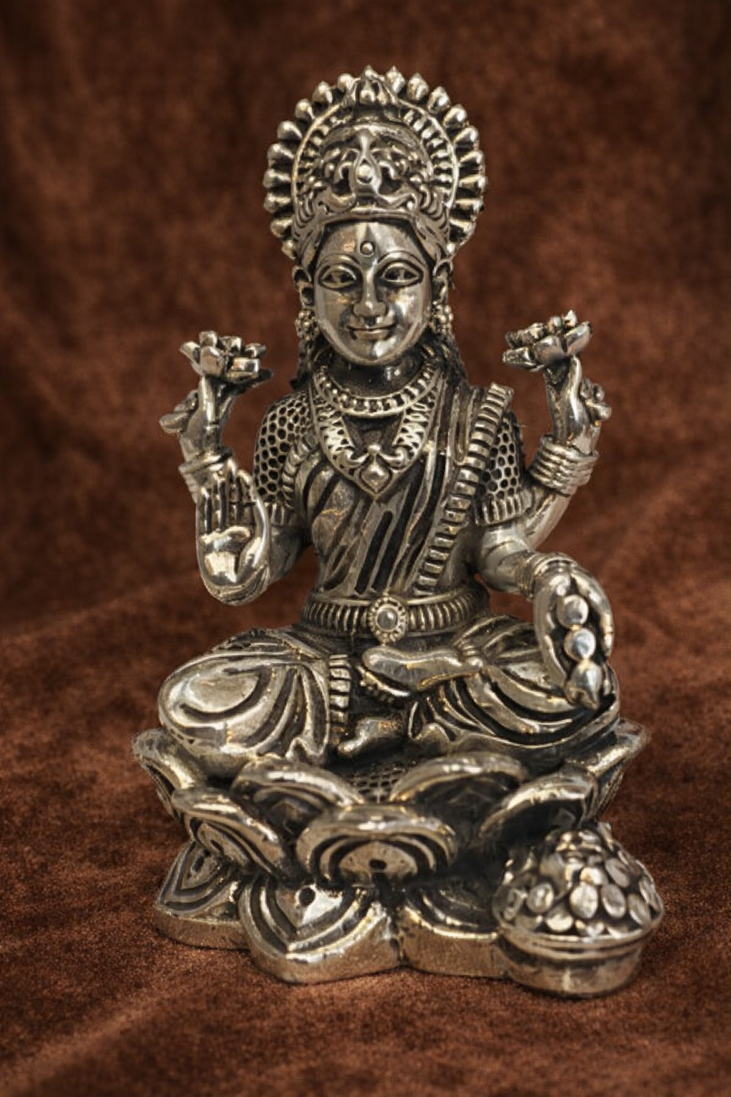 Pure Silver Lakshmi Idol | Goddess Lakshmi Laxmi Devi Idol | Silver Laxmi Murti