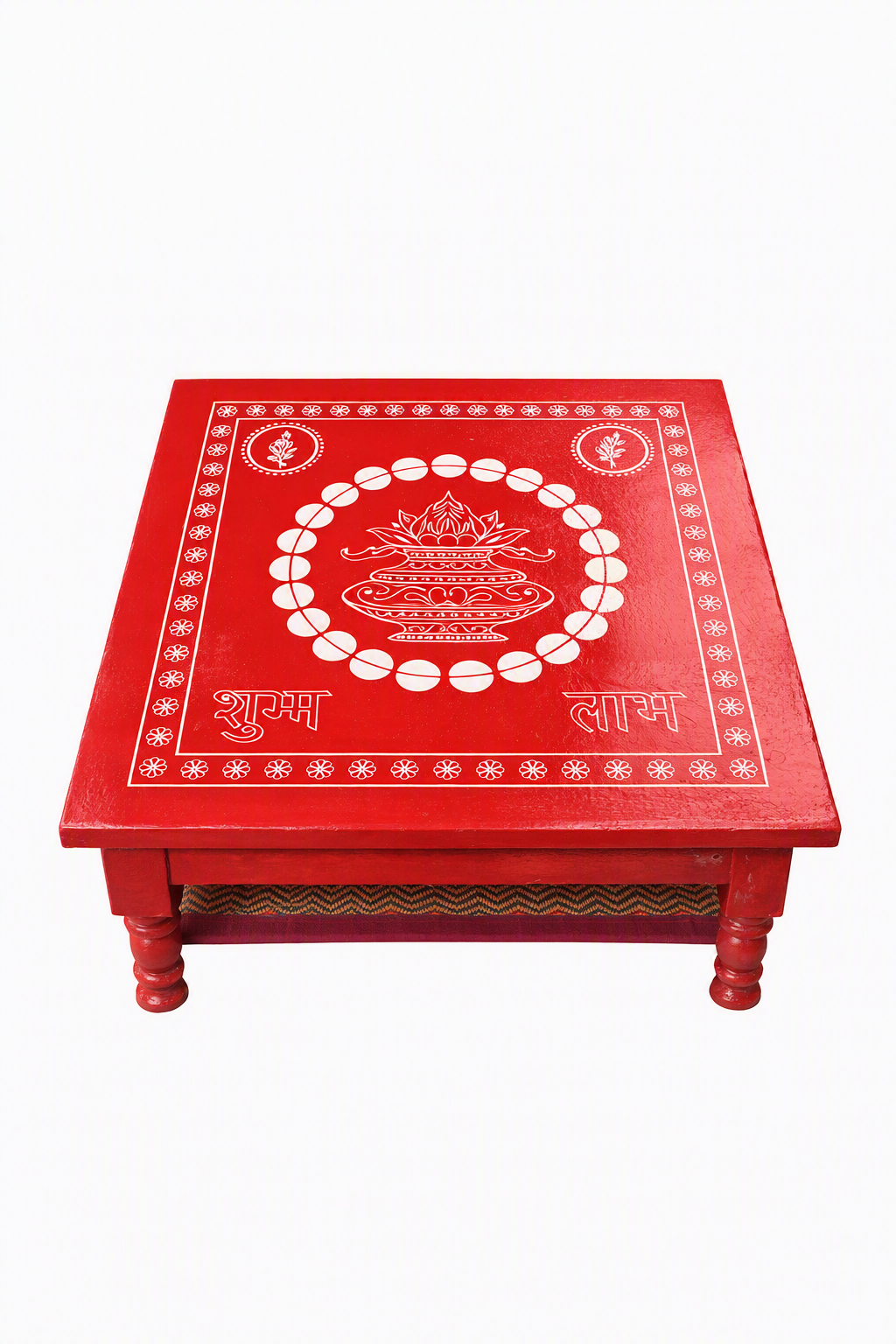 Red Shubh Labh Chaurang | Chowki Bajot 18"x18"