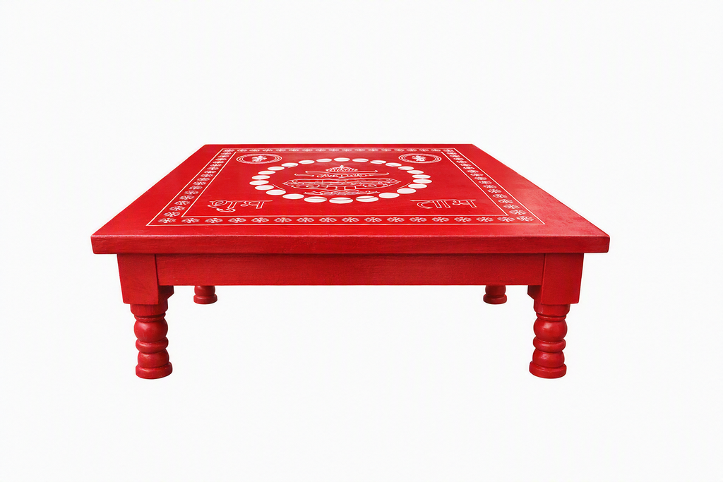Red Shubh Labh Chaurang | Chowki Bajot 18"x18"